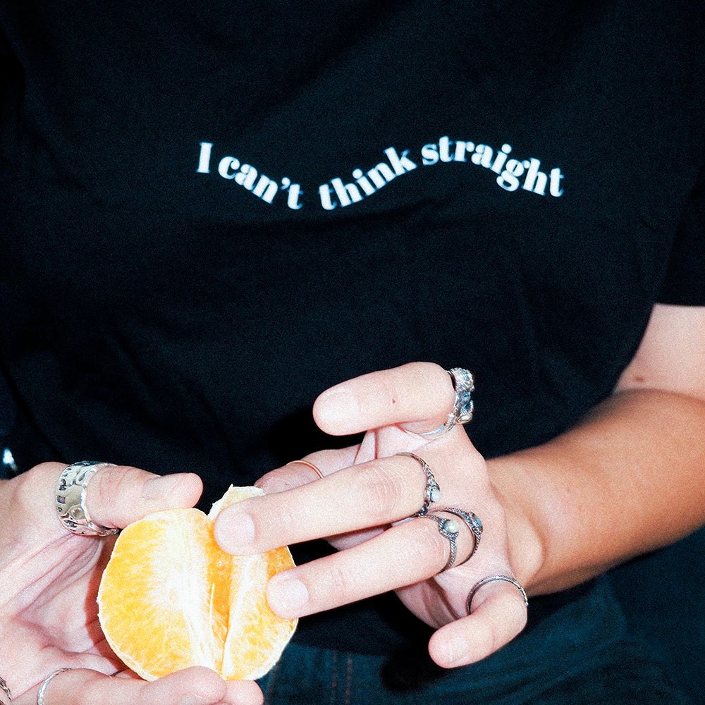 I CAN'T THINK STRAIGHT-CROPPED - Women's Crop Tee