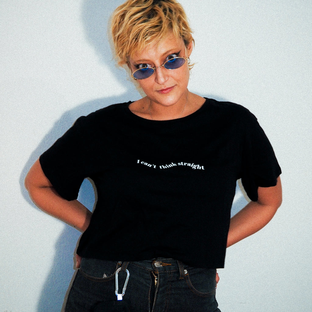 I CAN'T THINK STRAIGHT-CROPPED - Women's Crop Tee