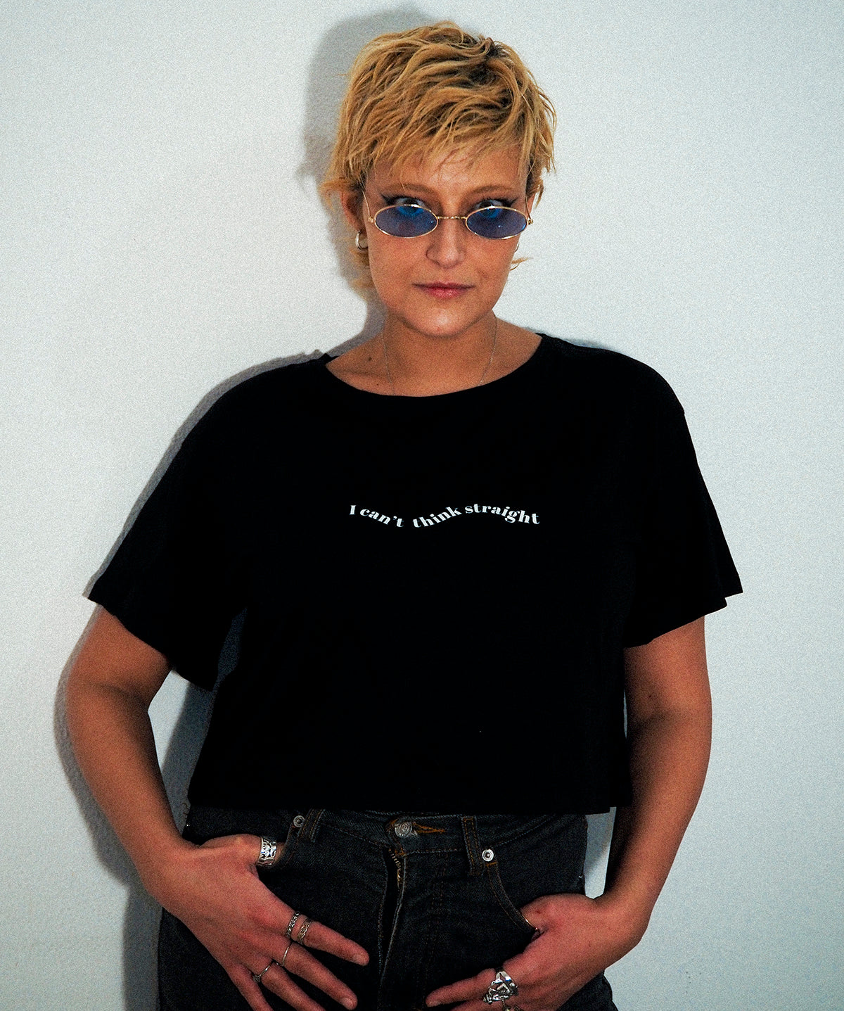 I CAN'T THINK STRAIGHT-CROPPED - Women's Crop Tee